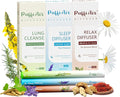 Herbal Diffuser Trio Lung Cleanse Sleep and Relax Diffuser with Extract of Mullein Melatonin and and Chamomile 100% Natural Swap Wellness De-Stress Trio 600 Uses Each