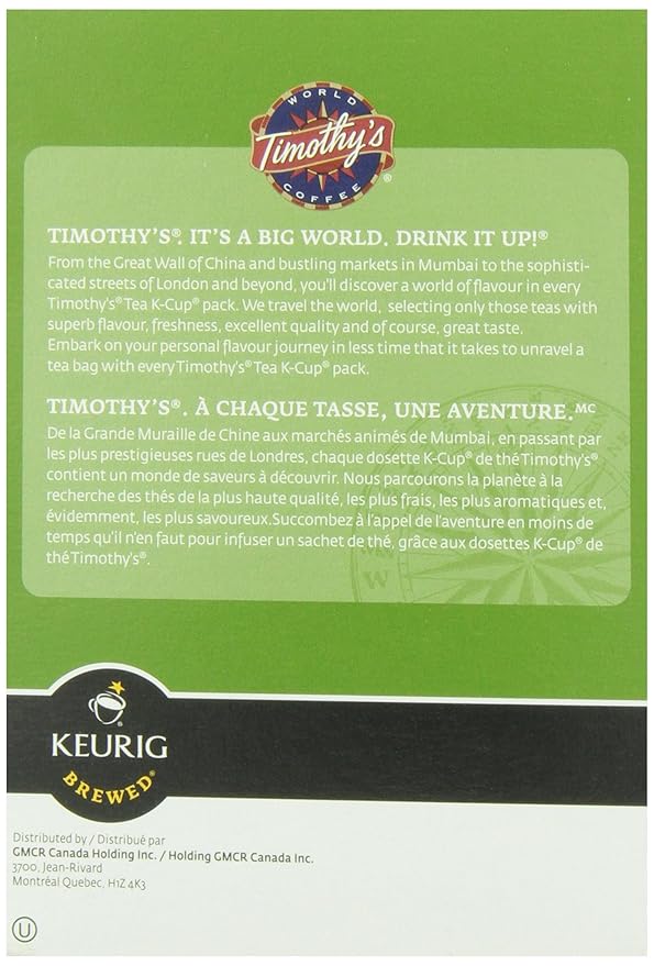 Timothy's World Coffee Chinese Green Tea K-Cups 24-Count