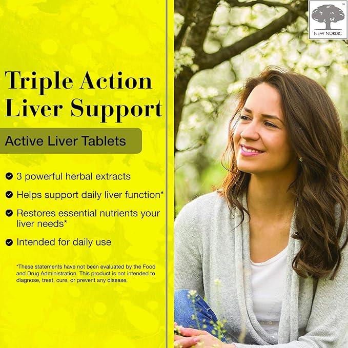 NEW NORDIC Active Liver 90-Day Supply Daily Liver Supplement Milk Thistle Artichoke &amp Turmeric 30 Tablets (Pack of 3)