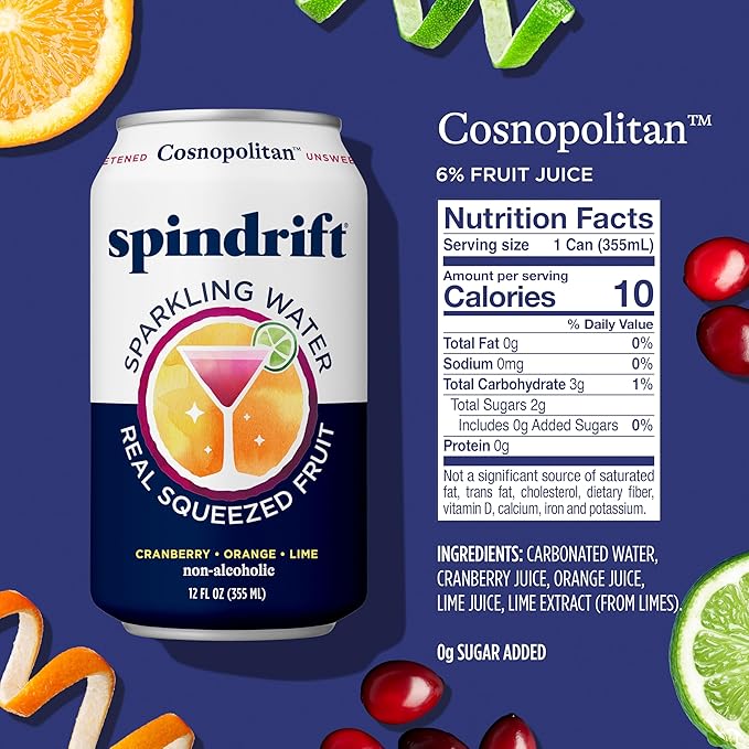Spindrift Cosnopolitan Can 12 Ounce (Pack of 24)
