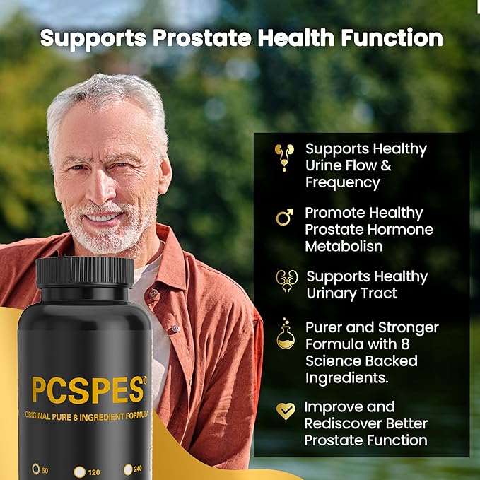 Prostate Supplements for Men - Lower PSA Levels Naturally with Saw Palmetto &amp 7 Pure Herbs - Bladder Control Supplements &amp Reduce Nighttime Urination 60 Count