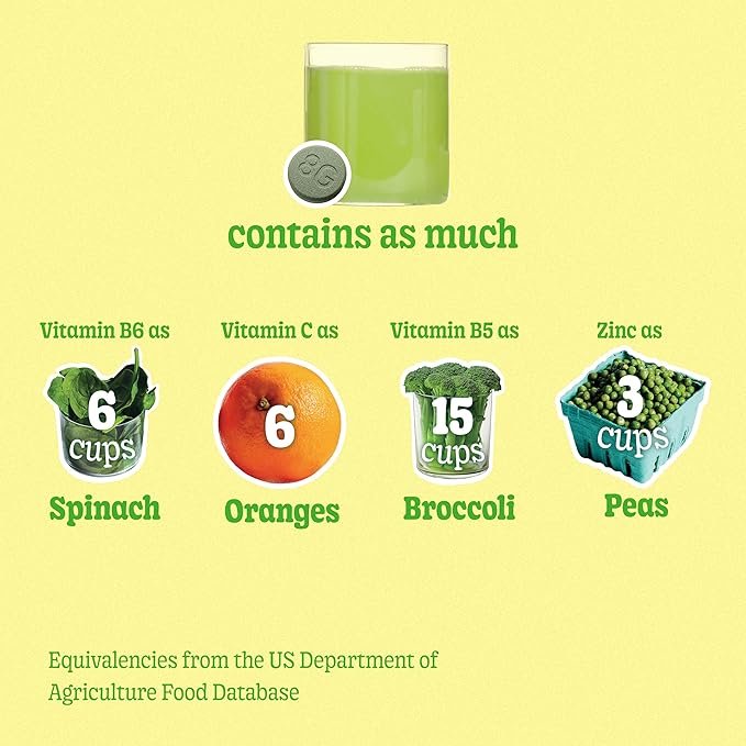 8Greens Supergreens Tablets | Super Greens Powder Superfood Metabolism Immunity &amp Focus Daily Greens Effervescent Tablets Organic: Aloe Vera Spirulina Chlorella Lemon Lime Tube 30 Servings