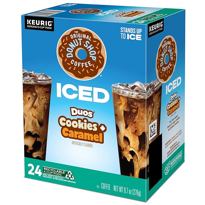 The Original Donut Shop Iced Duos Cookies + Caramel Coffee Keurig Single Serve K-Cup Pods 24 count