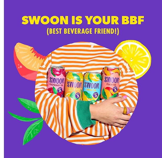 Swoon Lemonade Variety Pack - Low Carb Paleo-Friendly Gluten-Free Keto Drink - Zero Sugar Drinks Made with 100% Natural Lemon Juice Concentrate &amp Sweetened by Monk Fruit 12 Fl oz (Pack of 12)