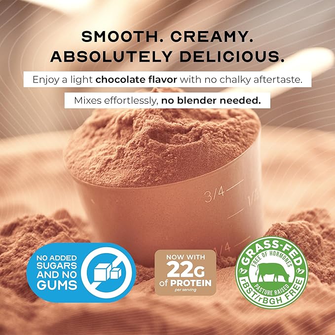 Muscle Feast Grass-Fed Whey Protein Concentrate Powder All Natural Hormone Free Pasture Raised Whey Protein Powder for Women &amp Men Clean Non-GMO &amp Gluten Free Whey Concentrate - Chocolate