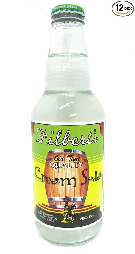Filbert's CREAM OLD TIME CHICAGO SODA - cool smooth creamy flavor  12-Ounce Glass Bottle (Pack of 12)