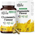 Wild &amp Organic Chamomile Capsules 800 mg - Relaxation &amp Digestive Support - Herb Chamomile Extract Supplement - Matricaria Recutita Flower - Vegan No Fillers Non-GMO - 60 Count