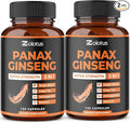 Zolotus Korean Red Panax Ginseng + Ginkgo Biloba Ashwagandha Beetroot Green Tea - 120 Capsules (Pack of 2)