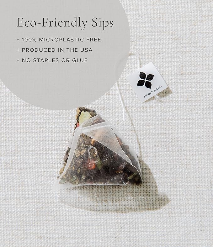 Art of Tea | Assorted Tea Sampler | 12 Count Sampler Box | Breakfast Tea Earl Grey Creme Egyptian Chamomile (Non-Caffeinated) French Lemon Ginger (Non-Caffeinated) Green Pomegranate Mint Green T
