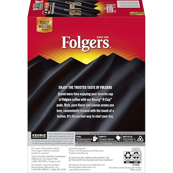 Folgers Black Silk Dark Roast Coffee 96 Keurig K-Cup Pods