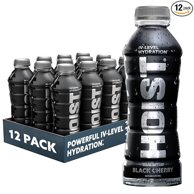 HOIST Premium Military Hydration Electrolyte Drink Powerful IV-Level Hydration Clinically Proven Performance Drink Black Cherry 16 Fl Oz (Pack of 12)