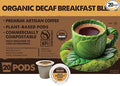 Ekocups Decaf Organic Breakfast Blend Coffee Pods - Swiss Water Process Light Roast Compostable Plant-Based &amp Freshness-Sealed - Keurig Compatible 20ct