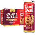Liquid Death Sparkling Energy - Murder Mystery (Cherry Cream Spice) Zero Sugar Energy Drink Unextreme Caffeine 100mg Essential Vitamins 12 Fl Oz (Pack of 12)