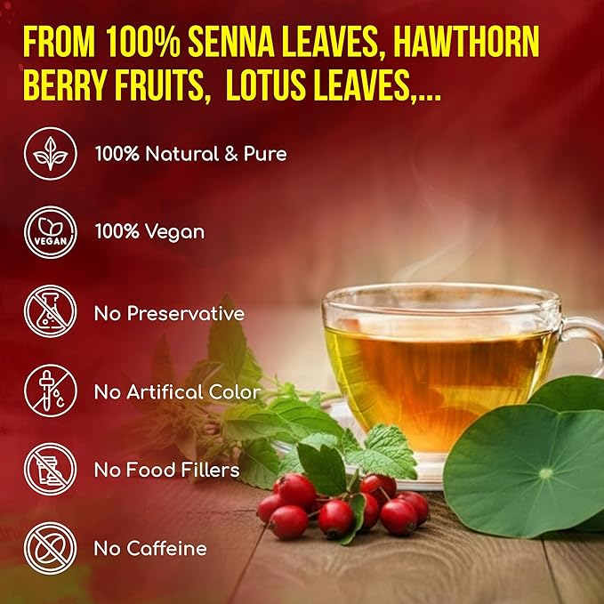 FreshDrinkUS Premium Improve Colon Tea | 135 Tea Bags | Herbal Tea Blend with Senna Leaves Lotus Leaves Hawthorn Berry Ginger &amp More – Caffeine Free Botanical Tea – Natural Daily Herbal Infusi