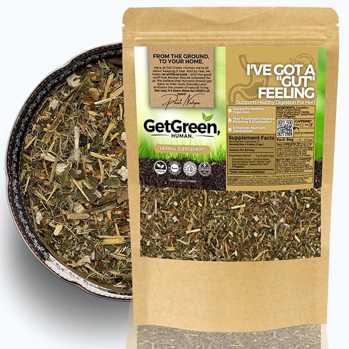 Gut Health and Cleanse For Her Loose Leaf Tea w/ Dandelion Root Licorice Root Nettle Leaf | Organic Herbal Tea | 2 oz (57 gram) | Decaf Vegan Healthy ZERO Caffeine Organic Herbs No Natural or
