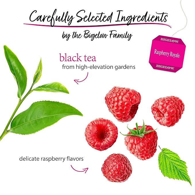 Bigelow Tea Raspberry Royale Black Tea Bags Caffeinated 20 Count Pack of 6