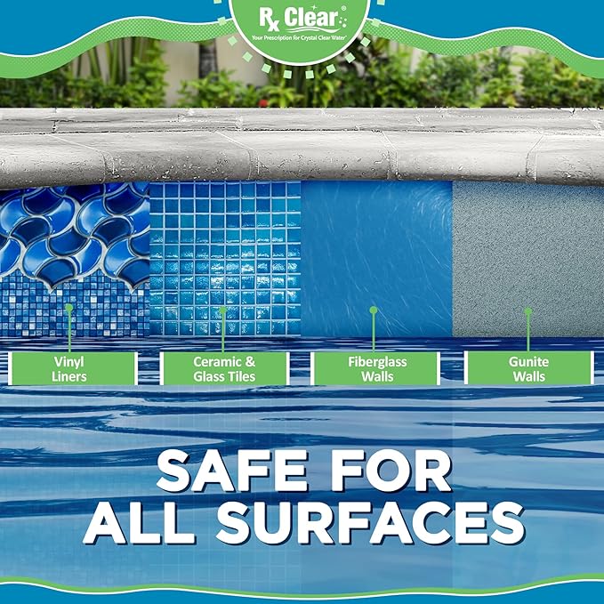Rx Clear 1 Inch Chlorine Tabs | 25 Pounds | Use Tablets as Bactericide Algaecide &amp Disinfectant in Swimming Pools | Stabilized Long Lasting Slow Dissolving &amp UV Protected