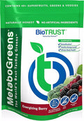 BioTrust Metabo Greens Superfood Powder - Super Greens Powder Fruit &amp Veggie Blend with Clinically Studied Spectra - Non GMO Soy Free Gluten Free Dairy Free Energizing Berry Flavor (30 Servin