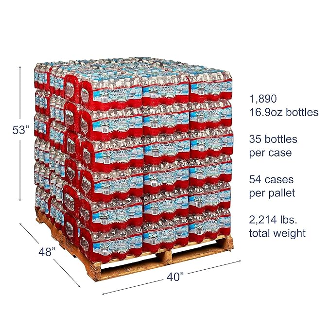 CRYSTAL GEYSER SINCE 1977 Alpine 100% Natural Spring Water 16.9oz Bottles 35 Bottles Per Case Pallet of 54 Cases