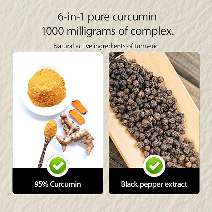 NIVELLE Turmeric Curcumin | Pure Turmeric Curcumin Supplement 1000mg | 95% Curcuminoids with Bee Propolis Ginger MCT Oil Fat Soluble Vitamin C &amp Black Pepper | 120 Capsules (1)