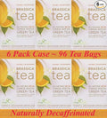 Brassica® DECAF. Green W/Orange Tea W/sgs~ 6 Boxes (96 Tea Bags)