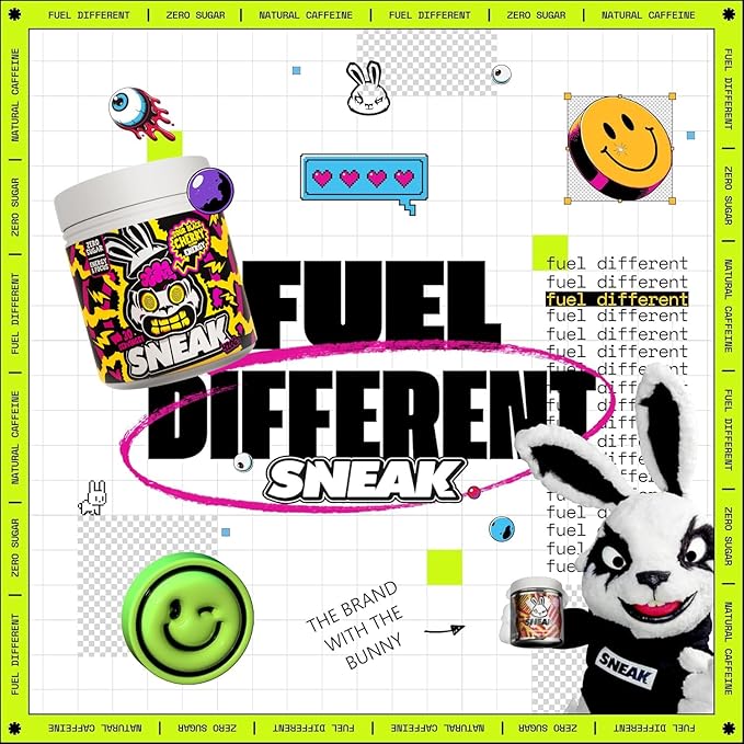 SNEAK Energy Drink Powder | Super Sour Cherry | No Sugar. No Nasties. Just Natural Caffeine Focus-Boosting Nootropics | 30 Servings