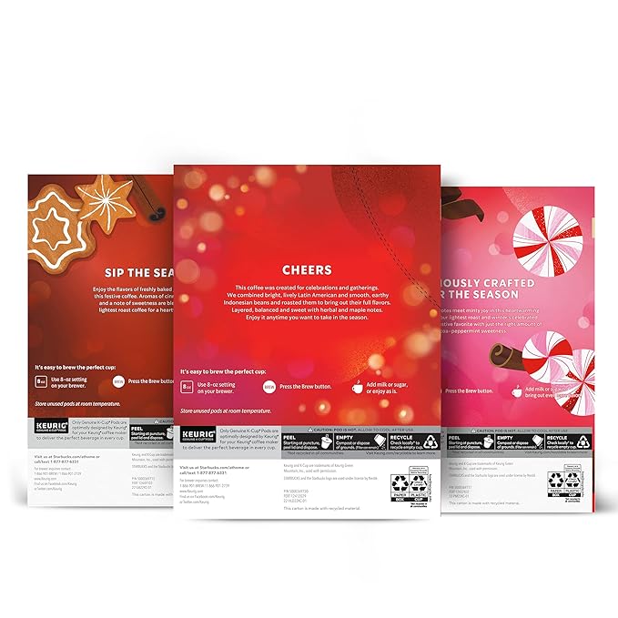 Starbucks K-Cup Coffee Pods Medium Roast &amp Naturally Flavored Coffee 100% Arabica Limited Edition 3 boxes (30 pods total)