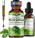PURA VIDA MORINGA Leaf Extract Liquid Drops - USDA Organic Certified - Highly Purified Bioavailable &amp Faster Absorption than Moringa Powder or Capsules - Single Origin Moringa Oleifera Leaves Ext