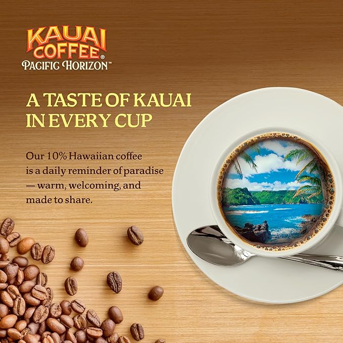 Kauai Coffee K-Cup Pods for Keurig Brewers – Arabica Coffee 10% Hawaiian – Medium Roast Rich Smooth No Bitterness – Three Flavors 4 Packs of 10 Single Serve K-Cups