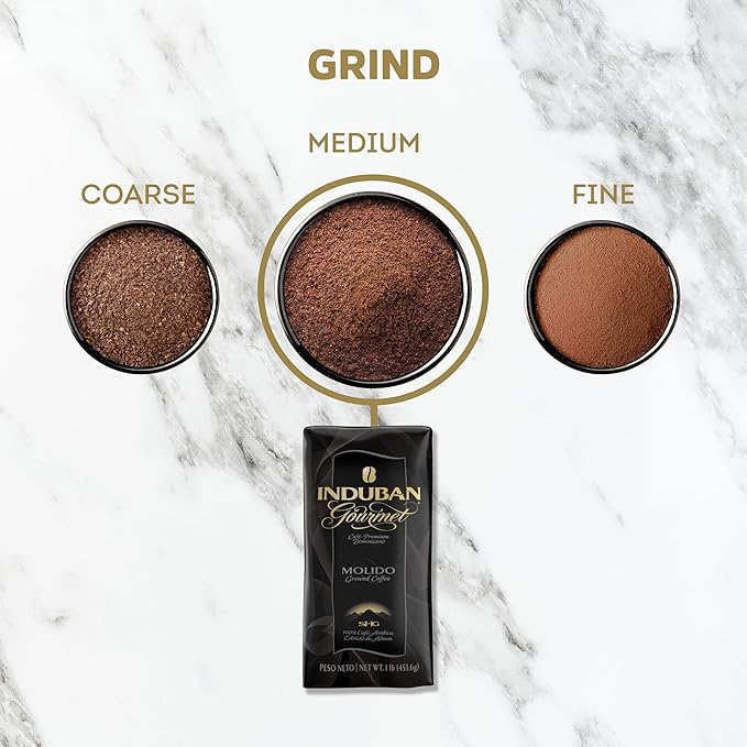 Induban Gourmet 16 oz Bag Ground Coffee Medium Roast - Premium 100% Arabica Coffee from the Dominican Republic (Pack of 2)