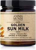 Anima Mundi Apothecary Golden Sun Milk - Relaxing Plant-Based Powder with Organic Spices Turmeric Ashwagandha Reishi &amp Vanilla - Unsweetened Drink Powder - Promote Sense of Calm (5oz / 142g)