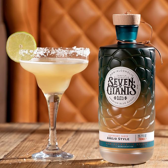 Seven Giants Añejo Style Tequila Alternative | Non Alcoholic Spirits | Premium Non Alcoholic Drinks by Spirits of Virtue | Imported by Think Distributors (700ml)