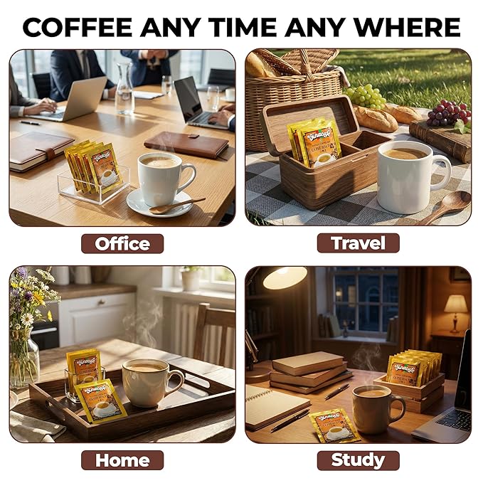 Vinacafe 400 Cts Vietnamese Instant Coffee Mix 3 in 1 Single Serves (Pack of 20 | 20 Sachets Per Bag) Balanced Medium Roast Coffee Mix for Quick Preparation at Home Office or Travel Single Serve Sac