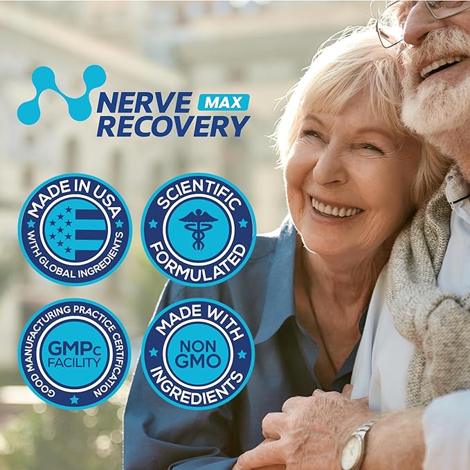 Non-GMO Advanced Nerve Support Supplement with Vitamin D3 and Alpha Lipoic Acid for Nerve Protection and Restoration - Made in The USA - 60-Day Supply 2 Bottles