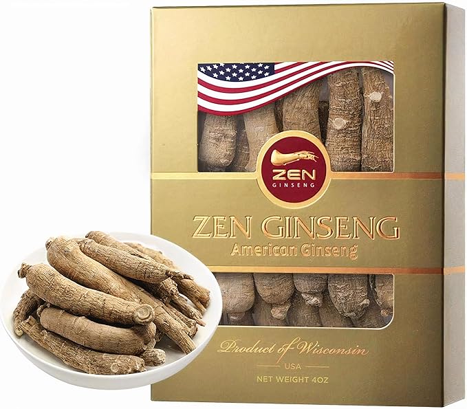 1 Box of American Wisconsin Ginseng Super Long Jumbo Root (4oz) Performance &amp Mental Health for Men &amp Women