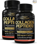 FREZZOR Collagen Peptides with UAF1000+ 100% Grass-Fed New Zealand Cattle Source Hydrolyzed Joint Skin Hair &amp Nail Support Amino Acids Anti-Aging 180 Capsules 2 Bottles