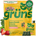Gruns Multivitamin for Kids Super Greens Gummies Superfood Gummy Bears with 20+ Vitamins &amp Minerals Spirulina Chlorella Alfalfa Prebiotics Fiber for Digestive Health Adaptogens Supplement