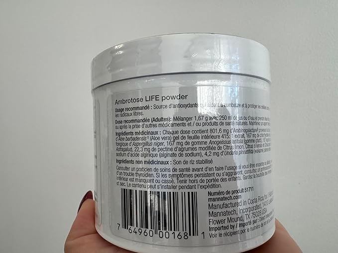 Immune Support Supplement Mannatech Ambrotose Life (Powder) 100g Supports Cell-to-Cell Communication and a Healthy Immune Defense with Manapol Powder Pure 100% Natural Aloe Vera Supplement