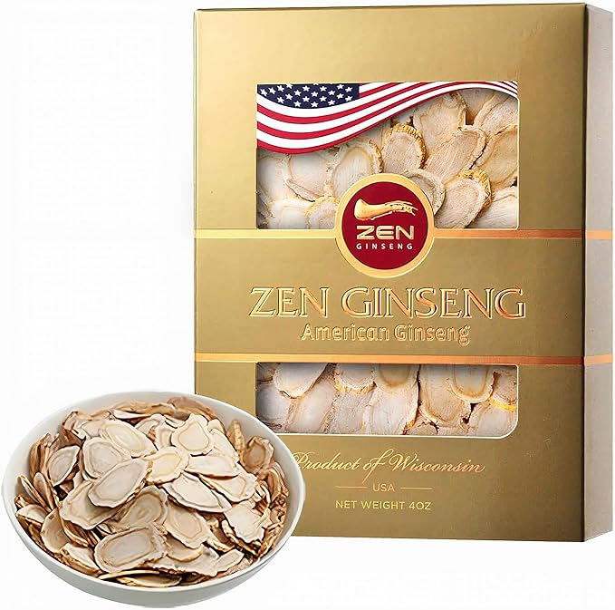 American Wisconsin Ginseng Slices — Improved Energy Performance &amp Mental Health for Men &amp Women (4 Oz. (Pack of 1))
