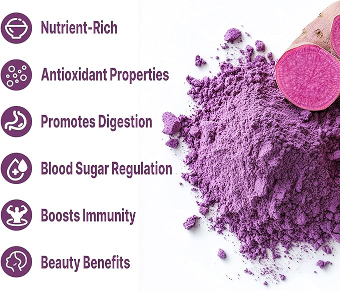 UNLEASH'D ORGANIC Organic Purple Potato Powder 16 oz – 100% Pure Natural Superfood Rich in Antioxidants &amp Plant Nutrients