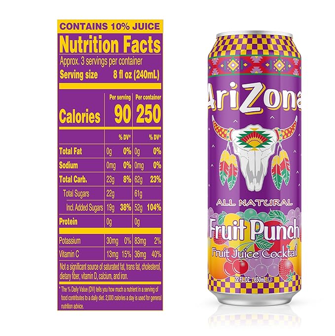 AriZona Fruit Punch - Big Can 22 Fl Oz (Pack of 24)