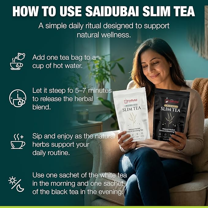 Premium Detox Tea Kit Herbal Slim Tea Duo 28 Morning Vitality Bags &amp 28 Night Calm Bags Certified Herbal Blend with REACH MSDS &amp Heavy Metal Tests Safe Caffeine Free Supports Active Lifestyle
