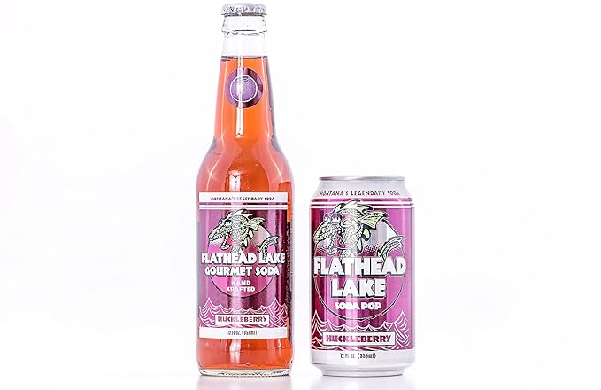 Flathead Lake Soda Pop (Huckleberry Cans) (24 Pack)