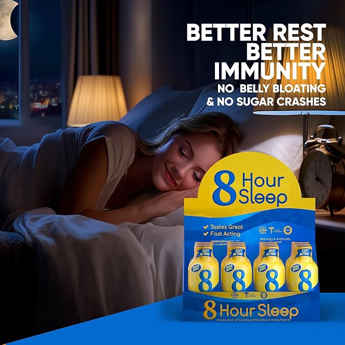 Vitamin Energy 8 Hour Sleep Shot Mixed Berry 24 Pack Melatonin 5-HTP GABA Valerian Lavender Nighttime Relaxation &amp Sleep Support Supplement Zero Sugar Vegan Gluten-Free Kosher 1.93 fl o
