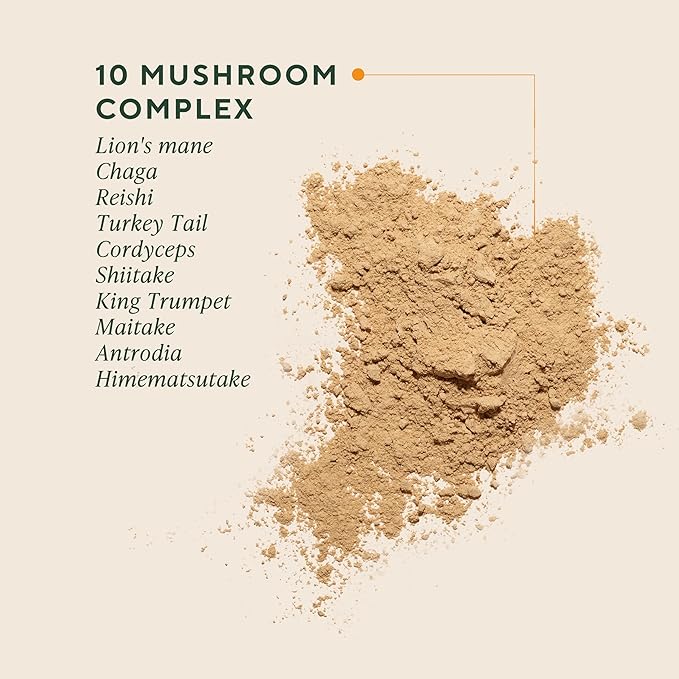 OM Mushrooms Master Blend Mushroom Powder – Organic Mushroom Supplement with 10 Mushrooms and Ashwagandha - Support Immunity Gut Health &amp Stress Relief 6.34 oz (80 Servings)