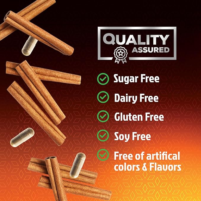 Organic Ceylon Cinnamon 1800mg Per Serving - Extra Strength Certified Organic Ceylon Cinnamon Powder Pills Supplement - Energy &amp Heart Support Antioxidant for Women &amp Men Bottled USA - 180 Ca