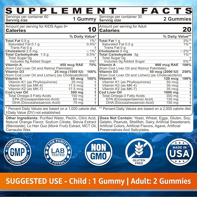Cod Liver Oil Gummies Magnesium Glycinate Gummies