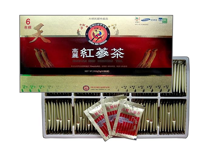 [TG153] Korean Red Ginseng Instant Tea – 6-Year-Old Red Ginseng Granules 3 g × 100 Sticks Instant Hot/Cold Drink Smooth &amp Naturally Sweet Korean Herbal Tea