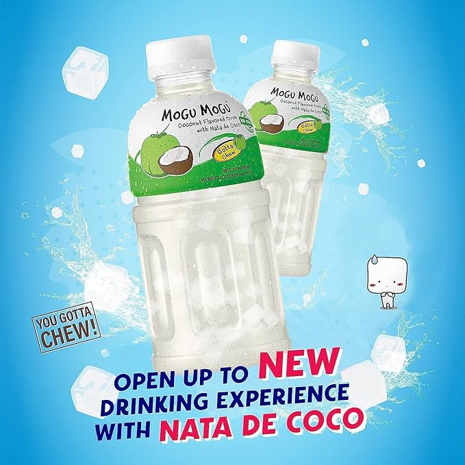 Mogu Flavored Juice with Nata De Coco Coconut 10.82-Ounce (Pack of 36)