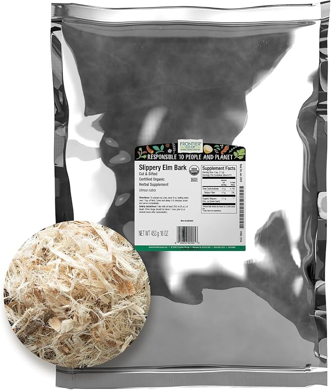 Frontier Bulk Slippery Elm Inner Bark C/S Organic 16 Ounce